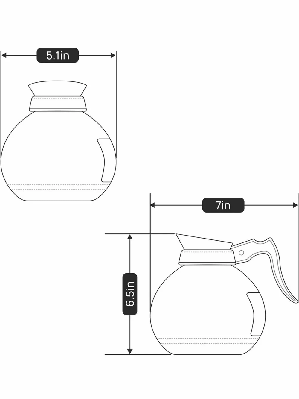 SYBO Coffee☕️Pot Decanter, 12-Cup Glass Coffee☕️Decanter Black GDB-12
